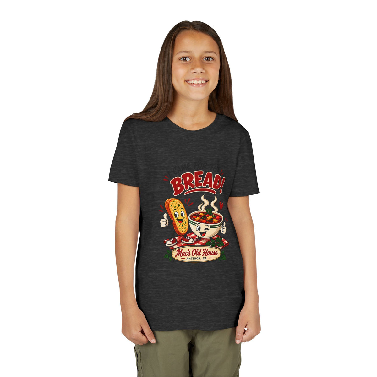 Youth Tee - "I Came for the Bread" Soup & Bread Kids T-Shirt