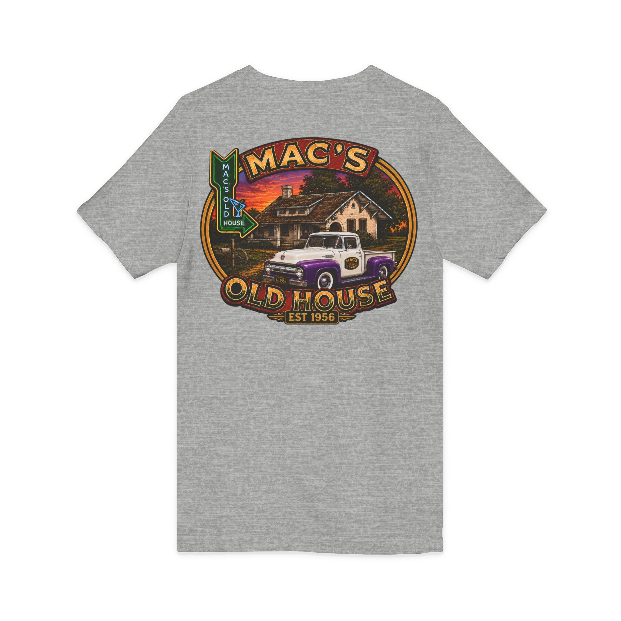 Mac’s Old House Vintage Truck V-Neck Tee
