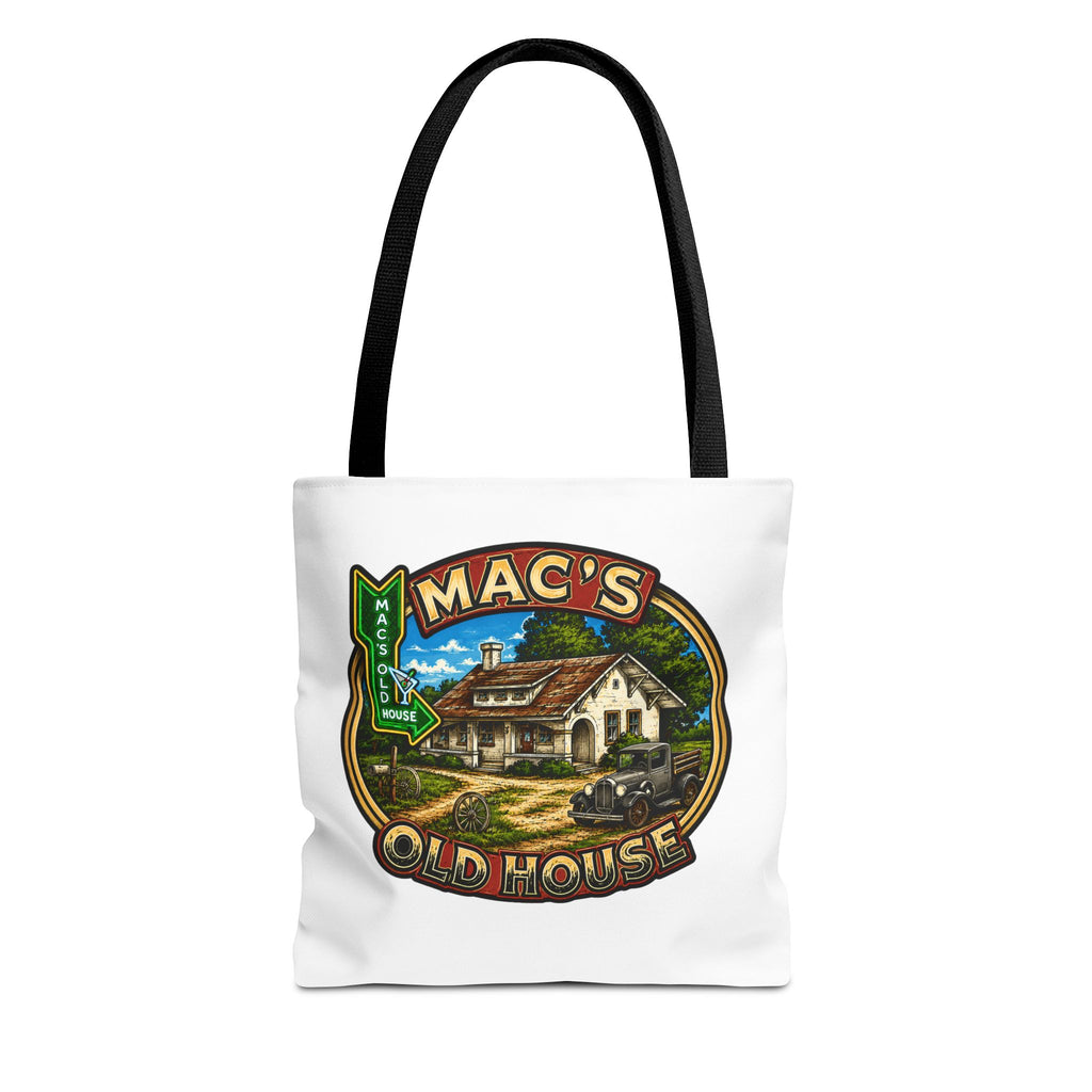 Mac's Old House Tote Bag — Vintage Route 66 Retro Diner Beach Town Carryall