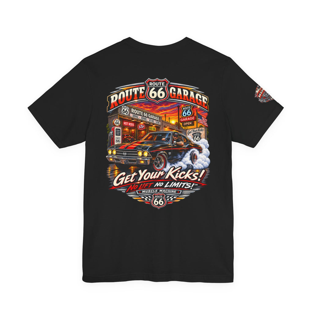 Muscle Car Burnout T-Shirt – Classic American Muscle Graphic Tee | Route 66 Garage
