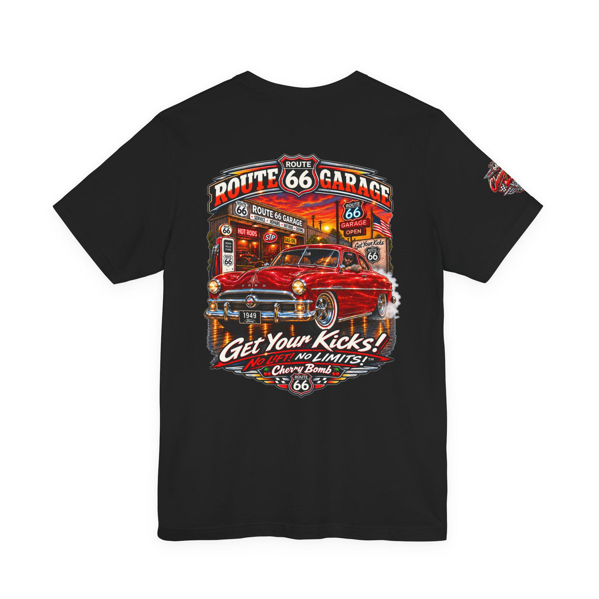Route 66 Garage – Cherry Bomb ’49 Ford Tee