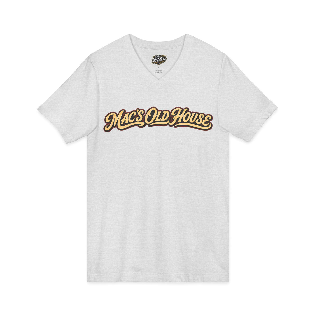 Mac's Old House V-Neck Tee — Retro Diner & Classic Cars Graphic Shirt