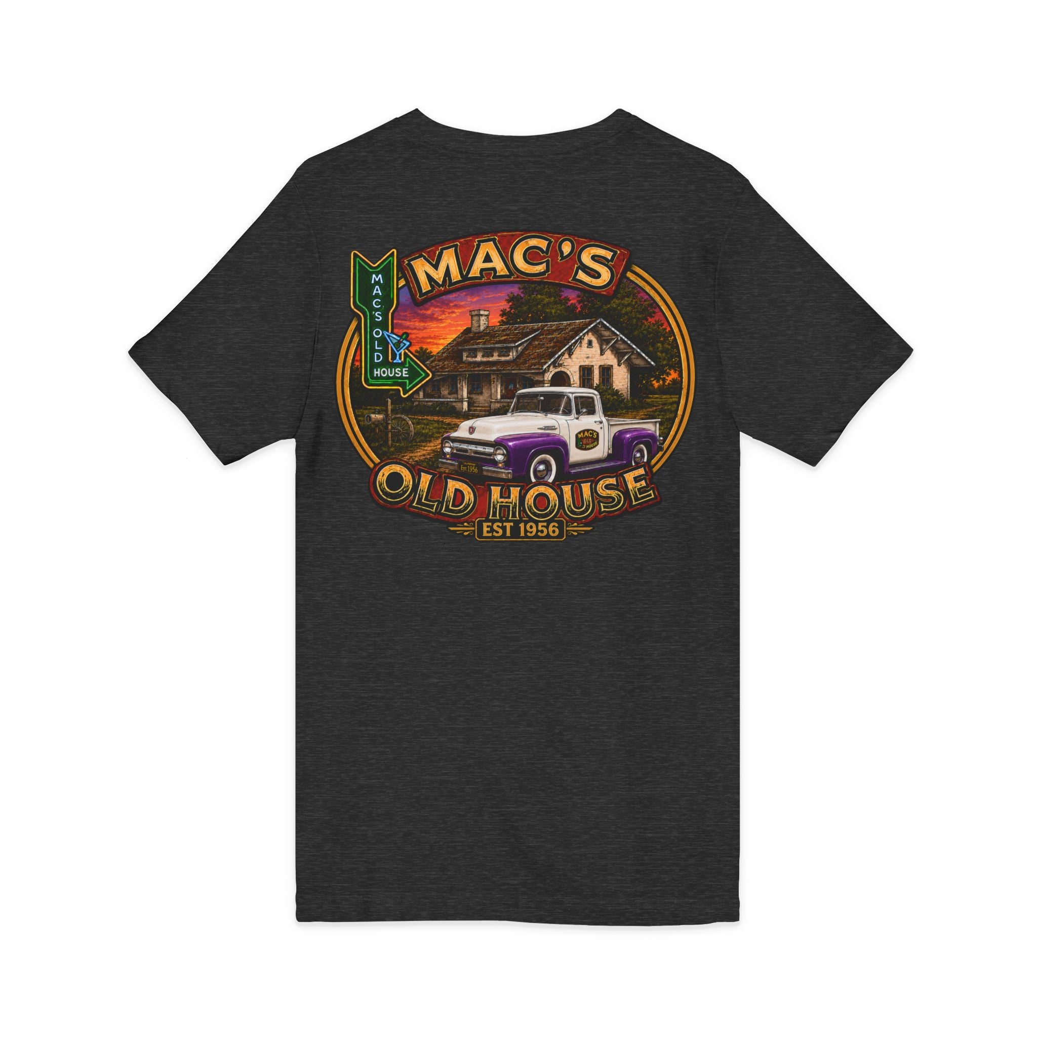 Mac’s Old House Vintage Truck V-Neck Tee