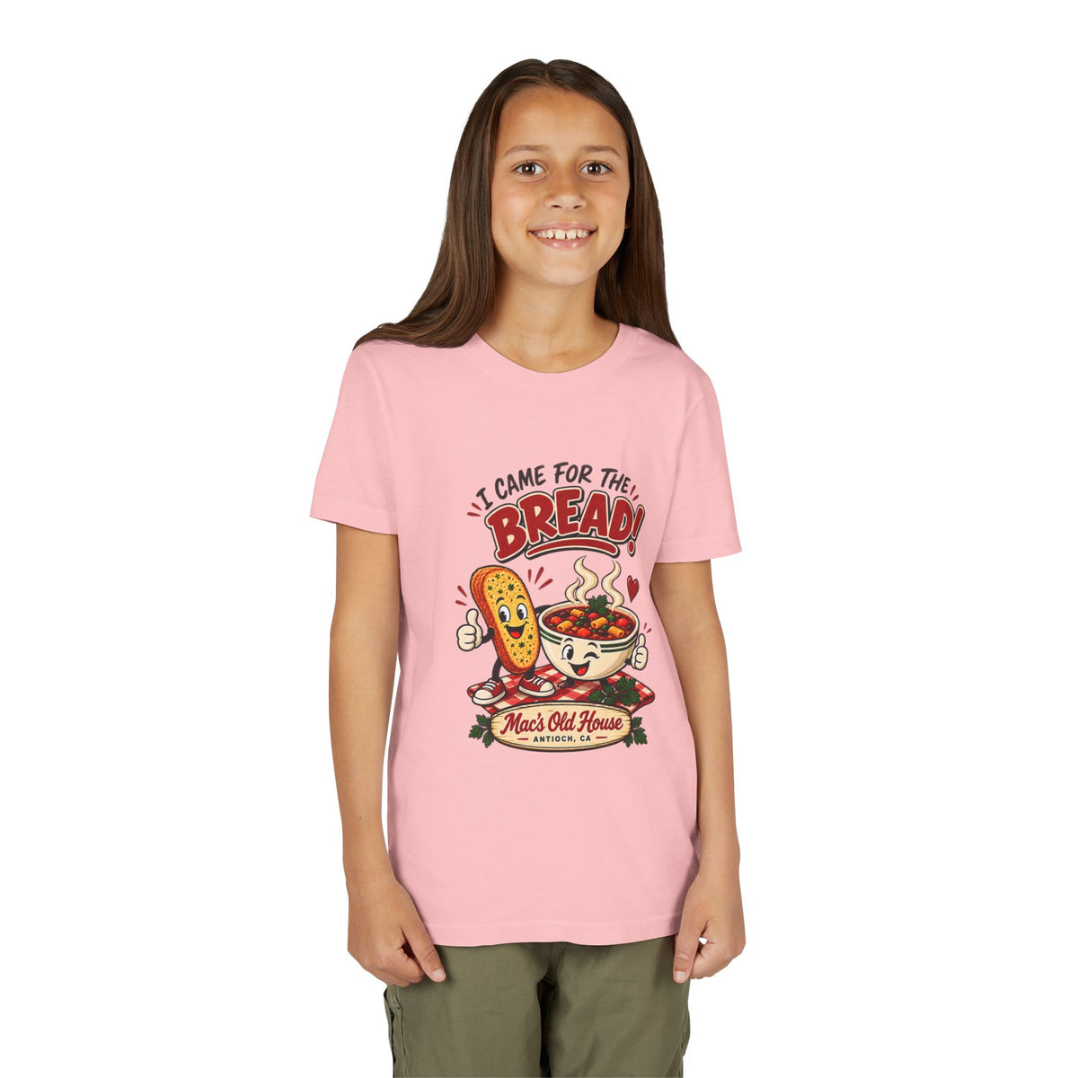 Youth Tee - "I Came for the Bread" Soup & Bread Kids T-Shirt
