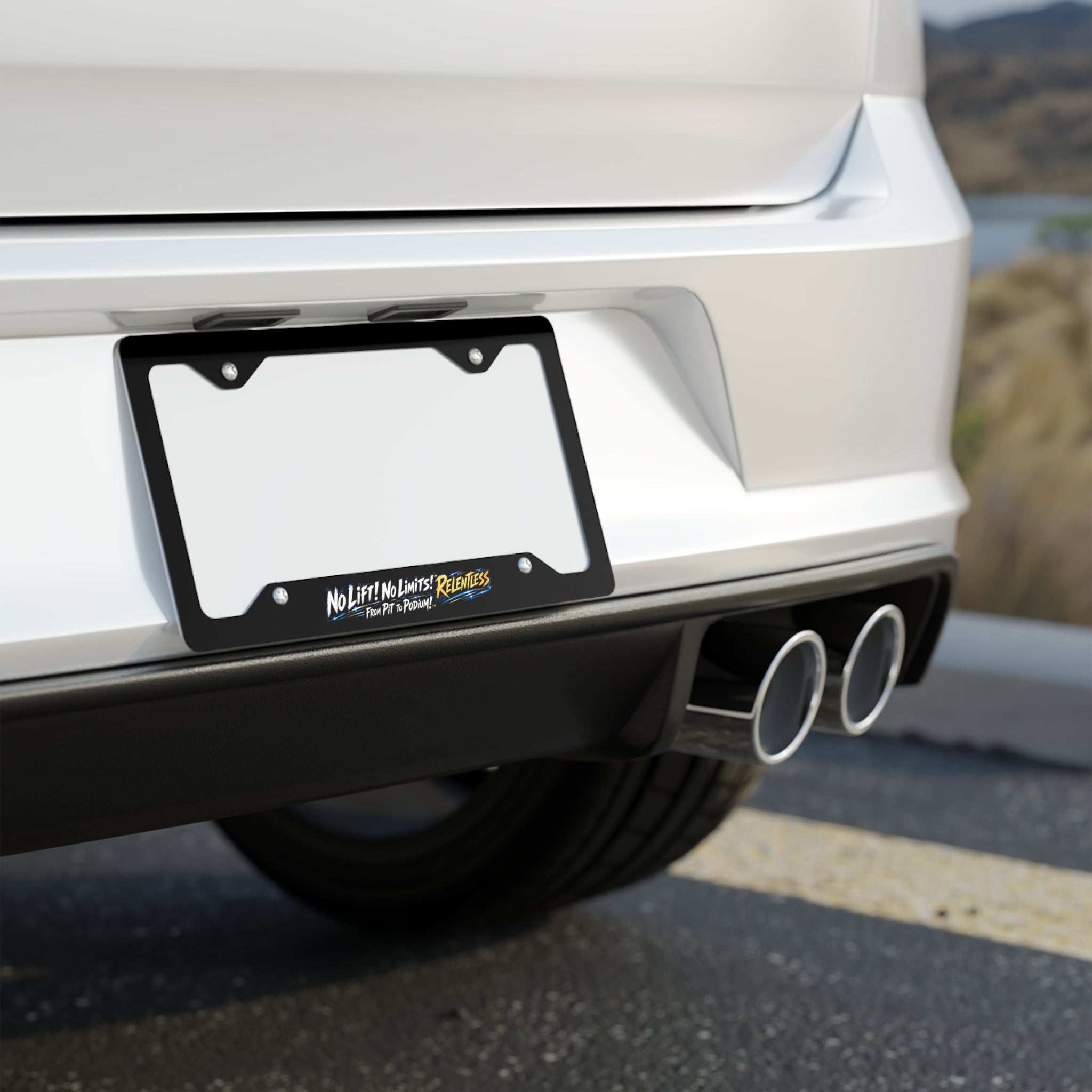 No Lift! No Limits!™ Relentless License Plate Frame