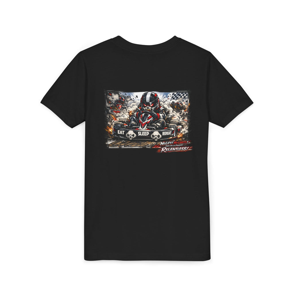 Youth Tee — Eat. Sleep. Race. Repeat. Panda Kart Racing Tee