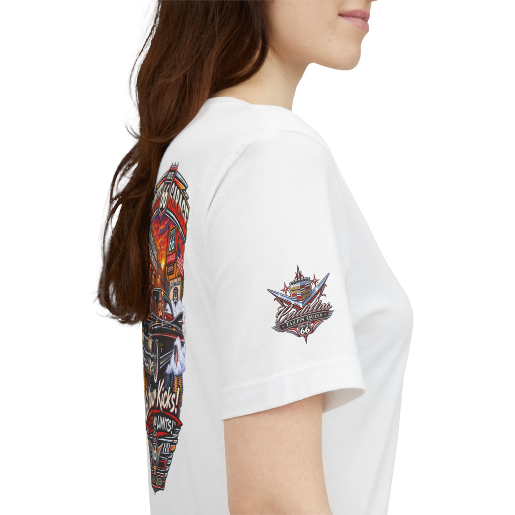 Cadillac Tailfin T-Shirt – 1950s Classic Car Graphic Tee | Route 66 Garage