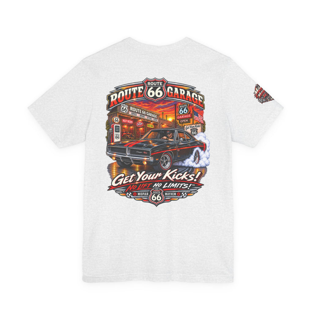 Classic Mopar Muscle Car T-Shirt – Black & Red R/T Graphic Tee | Route 66 Garage