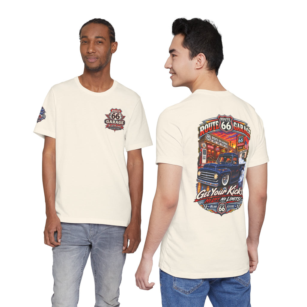 Vintage Pickup Truck T-Shirt – Blue Steel Classic Truck Graphic Tee | Route 66 Garage