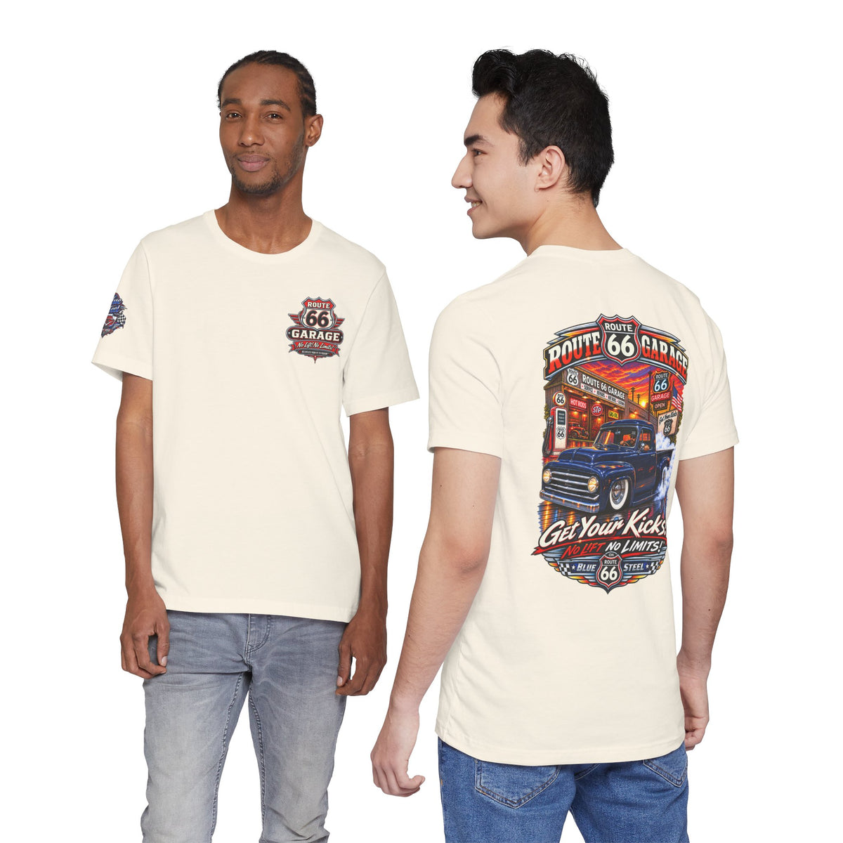 Vintage Pickup Truck T-Shirt – Blue Steel Classic Truck Graphic Tee | Route 66 Garage