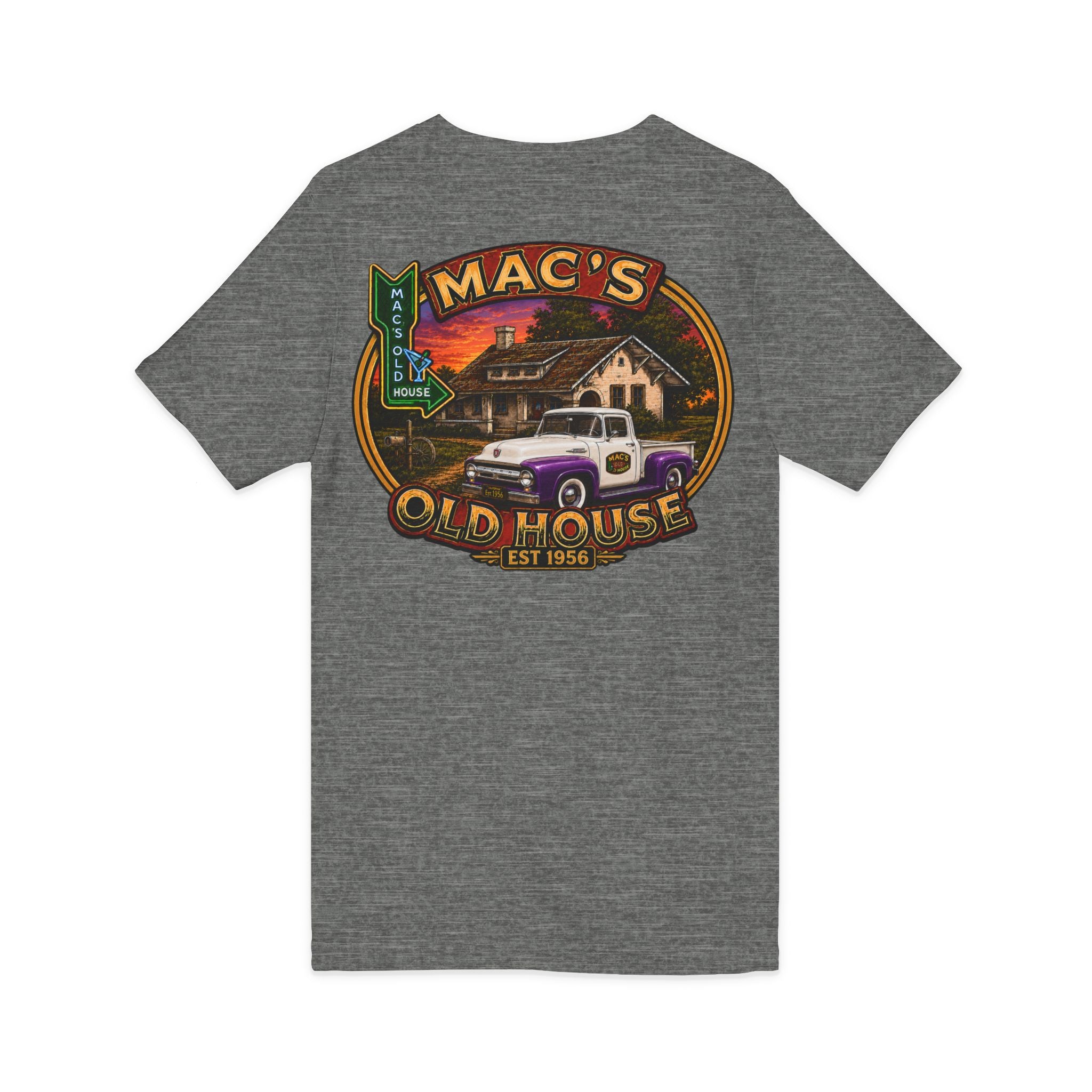 Mac’s Old House Vintage Truck V-Neck Tee