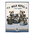 Baby Swaddle Blanket — "Milk Refill Pit Crew" Cute Racing Panda Newborn Wrap